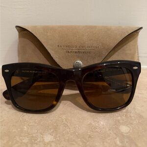 Brunello Cucinelli x Oliver Peoples Tortoise Sunglasses
